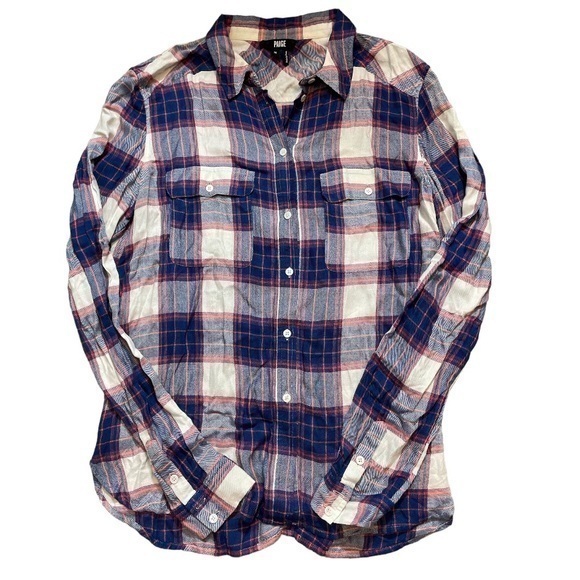 PAIGE Tops - Paige Multi Colored Plaid Button Down Shirt